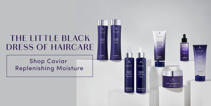 The little black dress of haircare. Shop Caviar Replenishing Moisture.